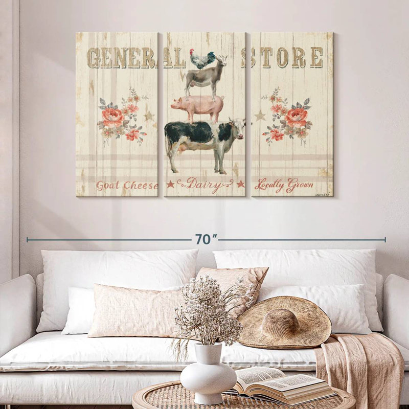 Plaque murale Kema Farm Patchwork I, H 32 po x l 50 po