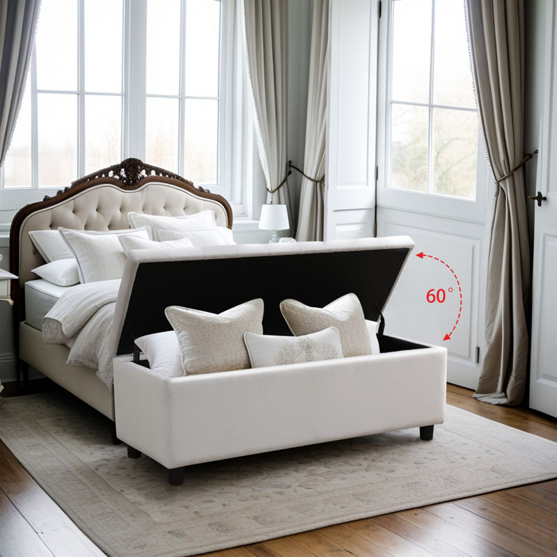 Banc de rangement en microfibre / microsuède Srinidhi