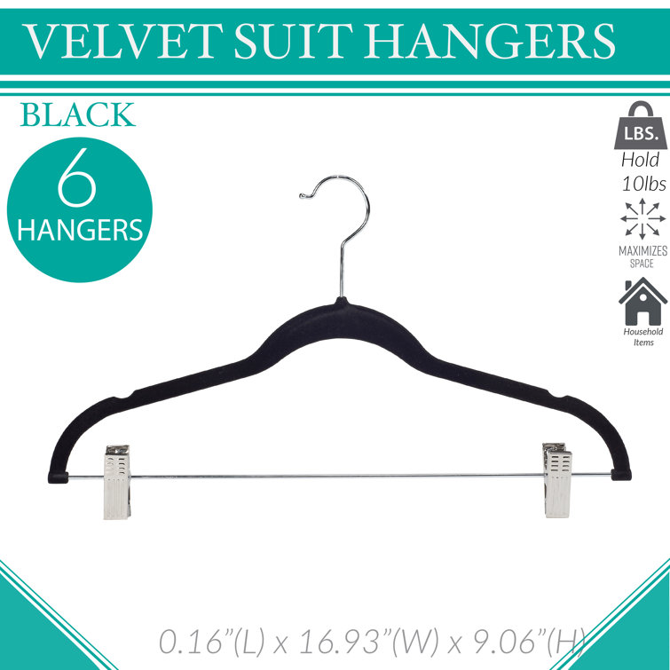 Rebrilliant Khlani Velvet Non-Slip Hangers With Clips