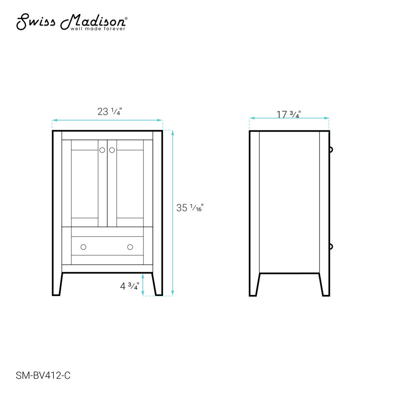 Cannes 24 Bathroom Vanity Cabinet Only (Sm-Bv412)