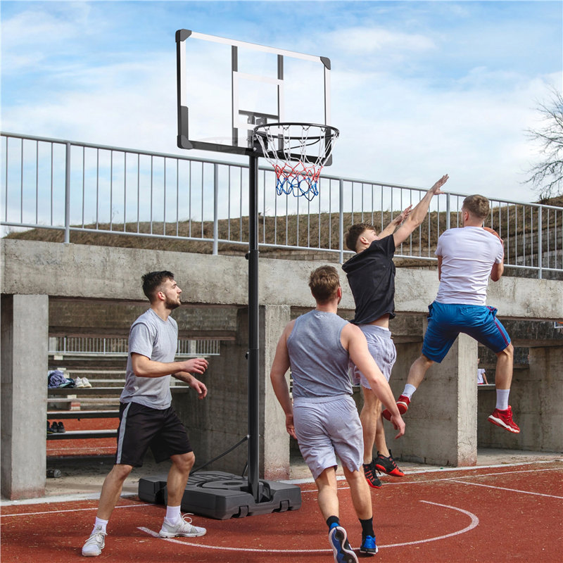 Yaheetech  Adjustable Height Adjustable Foldable 110Cm Metal Portable Fill-Size Basketball Hoop