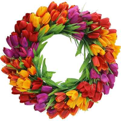 Couronnes de fleurs artificielles de 20 pouces pour la porte d'entrée