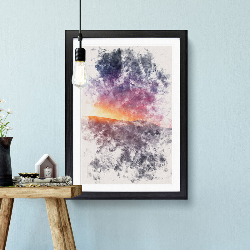 Shooting Star over Spain - Picture Frame Graphic Art Print, 33cm H x 24cm W x 2cm D, Black Framed