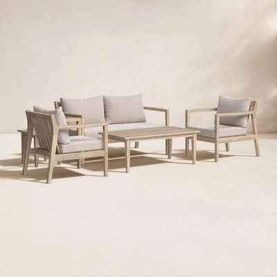 Amina 4-Person Acacia Patio Seating Group