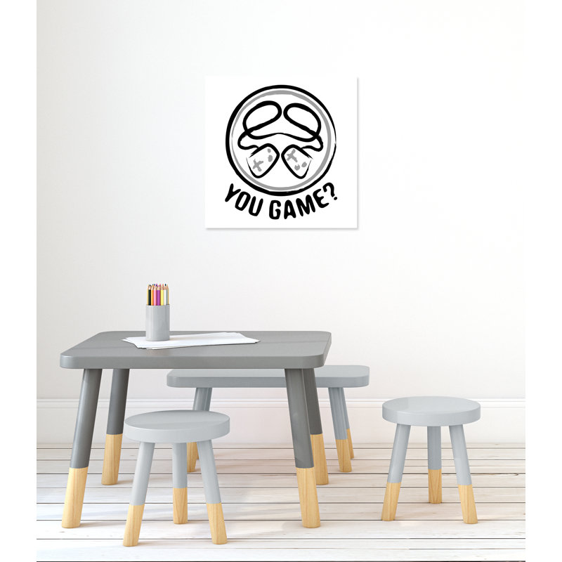 Décoration murale pour enfants avec emblème de jeu, H 24 po x l 24 po x P 1,5 po, Toile