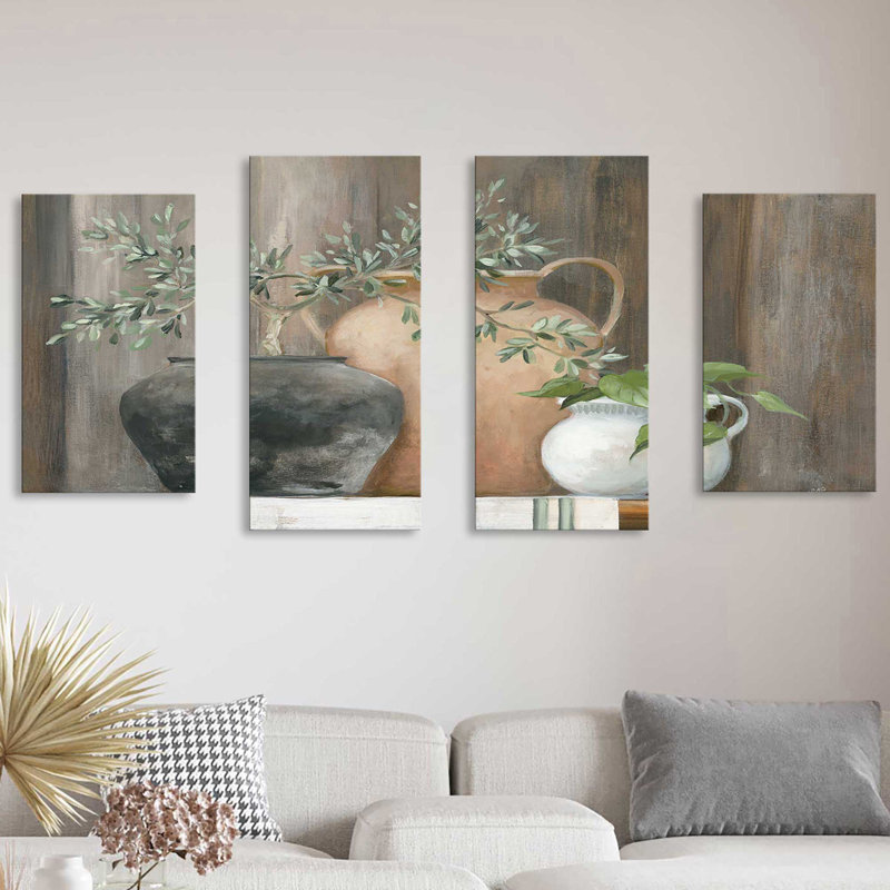 Simplicité - 4 pièces sur toile tendue, H 30 po x l 56 po