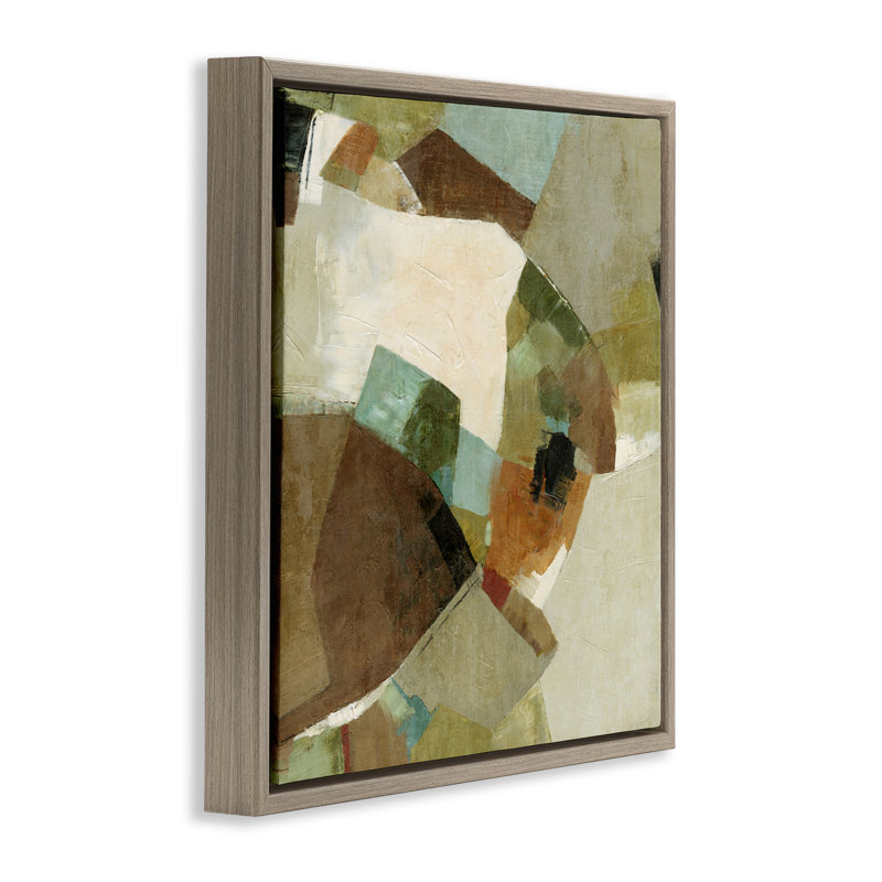 Cadre flottant Cliff Walk Earthy Composition, design par Suzanne Nicoll, H 25 po x l 25 po, Cadre flottant orme Montalcino