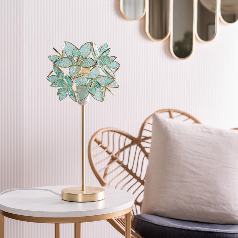 Clementina Metal Table Lamp, LED, Yes, Blue