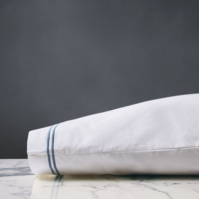 Taie d'oreiller en percale de coton de qualité égyptienne à densité de tissage 200 fils Enzo