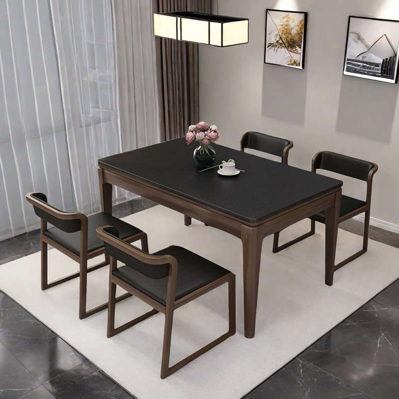 Italian style simple rectangular dining table sets, 29.5" H x 55.1" L x 31.5" W