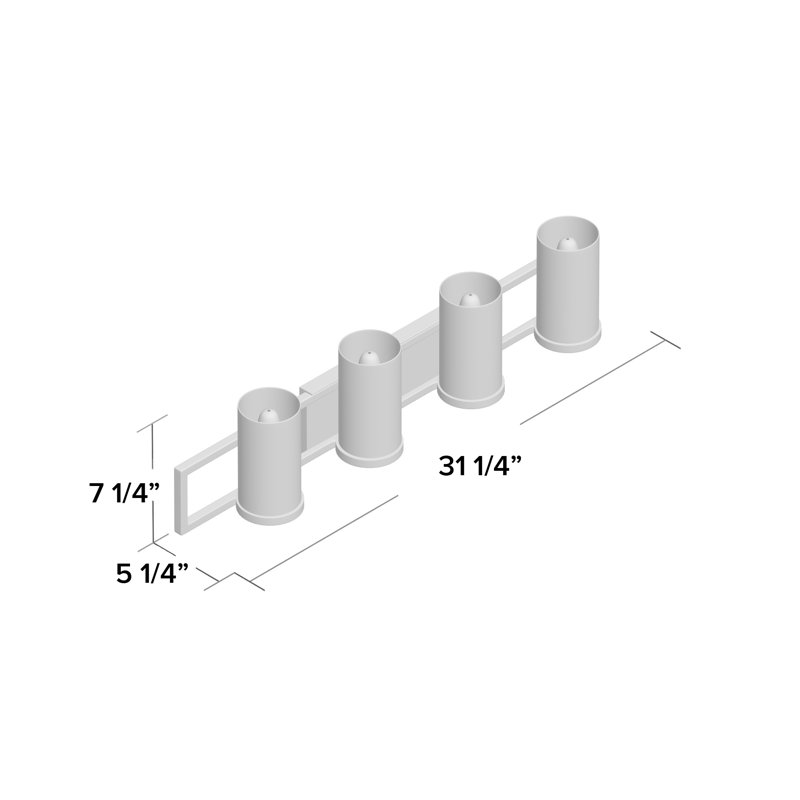 Éclairage pour meuble-lavabo 4 lumières Kuhle