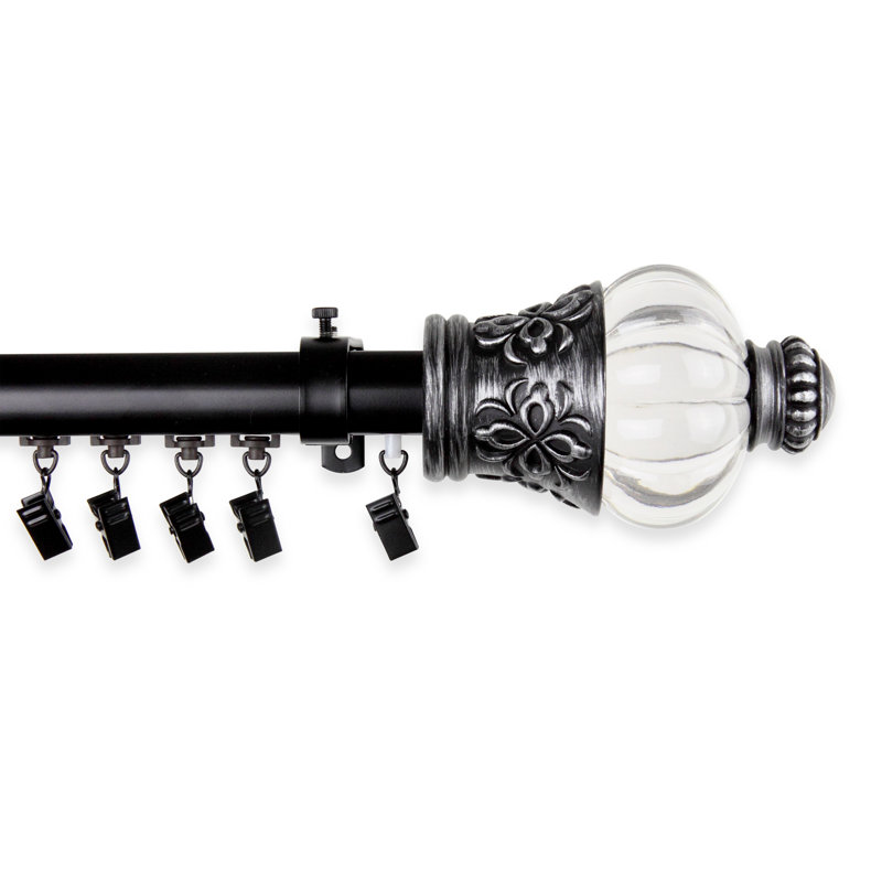 Tringle à rideaux simple royal traverse Sickler, De 28 po à 48 po de largeur, Noir