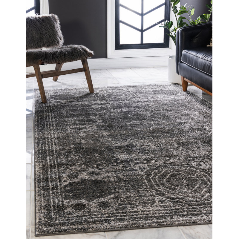 Wynsum Dark Grey Rug, Rectangle 274 x 366cm