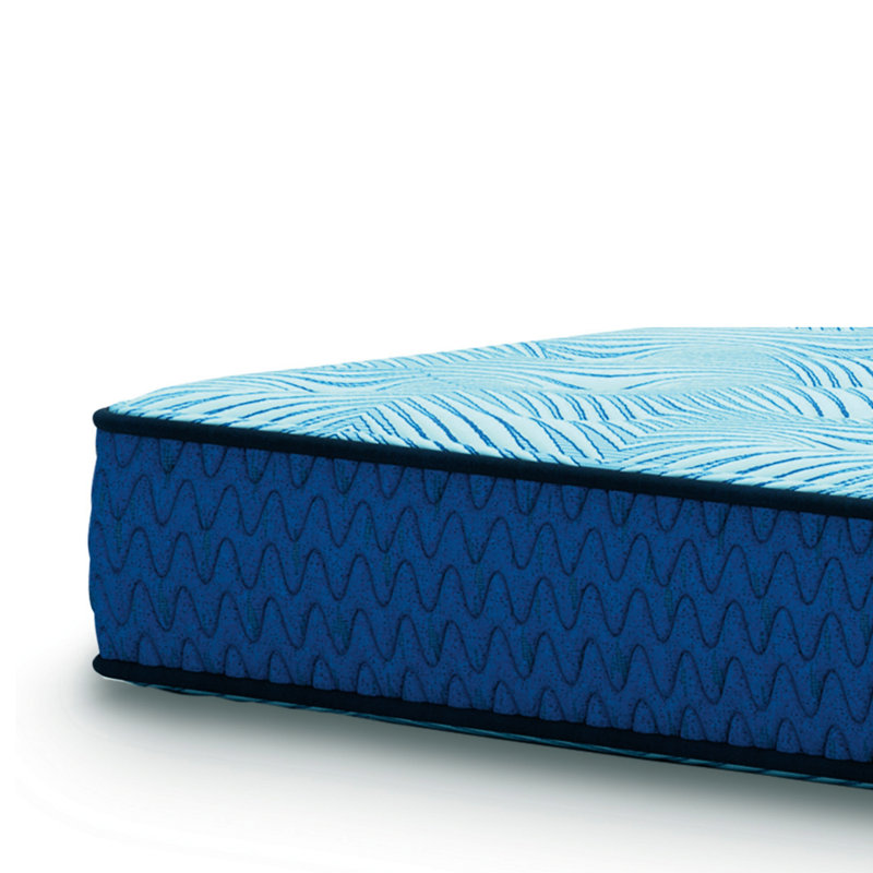 Très grand matelas hybride McTee, conception à rebord, polyester ignifuge bleu 10 po