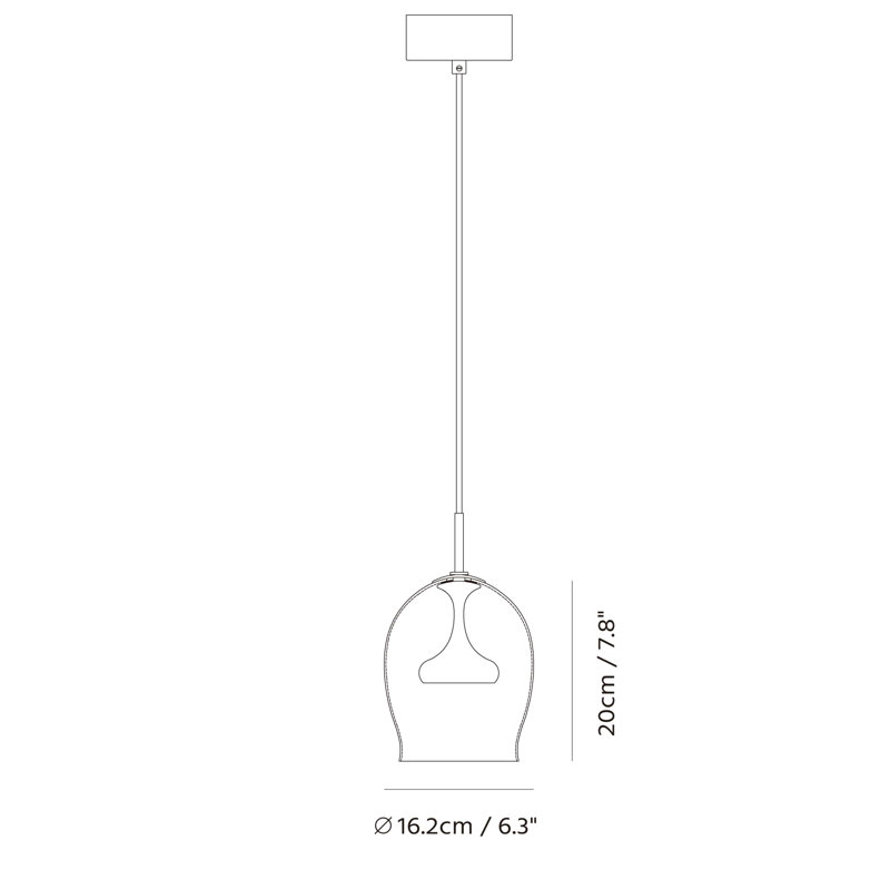 Moai 1 - Light Pendant, 7.8" H x 6.4" W x 6.4" D, Copper