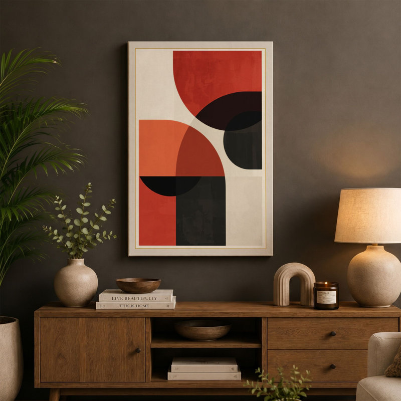Tensions Geometric - Wrapped Canvas, 24x16 - 61.0 x 40.6 cm, Cream Border