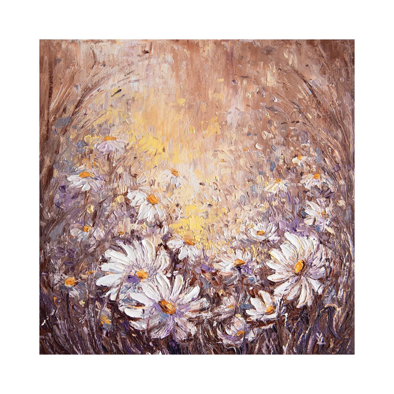 Daisies by Vlada Koval - Painting on Canvas, 66.04 cm H x 66.04 cm W x 1.91 cm D, Wrapped Canvas