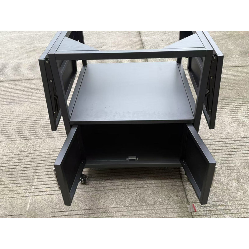 Outdoor Grill Cart with Folding Panels, Compatible with Kamado Style BBQ