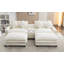 Canapé modulaire en chenille avec deux repose-pieds amovibles, deux ports USB, deux porte-gobelets et une grande boîte de rangement-909348902