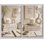 Très grand ensemble de 2 impressions sur toile murales minimalistes beiges, décor bohème scandinave, œuvre d'art neutre sur toile 24 x 36 pouces - prête à être accrochée