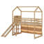 Lit mezzanine en bois avec glissade, tablettes de rangement et rampe d'escalade-182024994