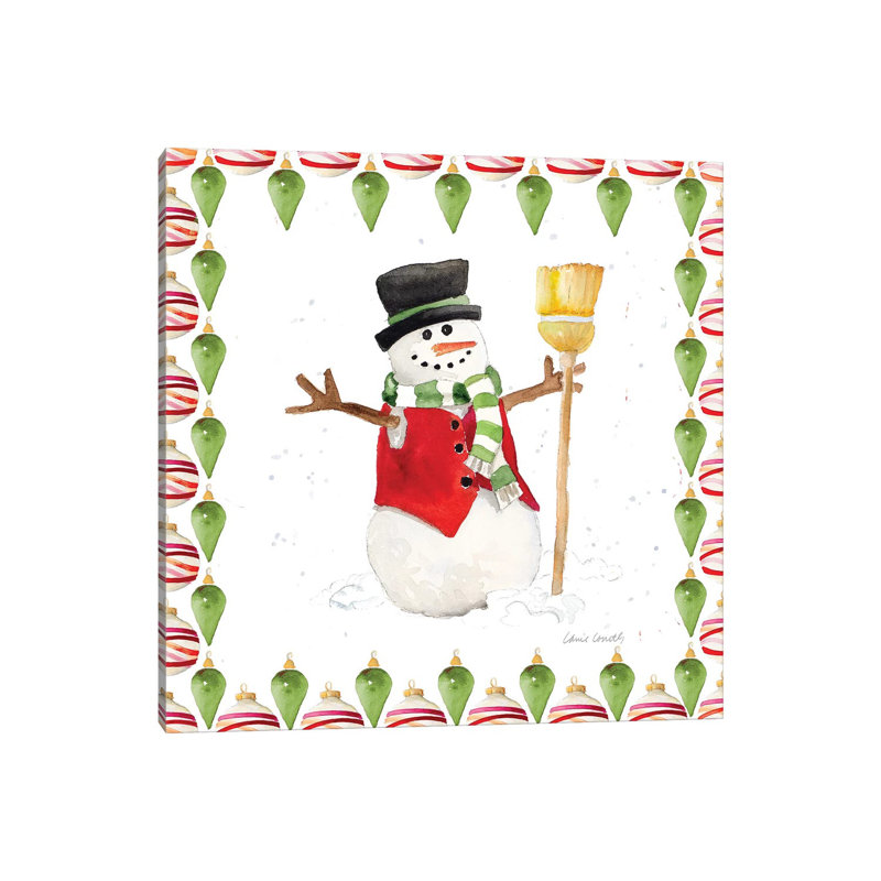 Christman Snowman Iv by Lanie Loreth - Wrapped Canvas Gallery-Wrapped Canvas Giclée, 30.48 cm H x 30.48 cm W