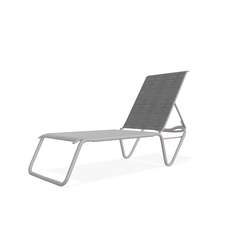 Gardenella Outdoor Metal Chaise Lounge, Coastline, Warm Gray