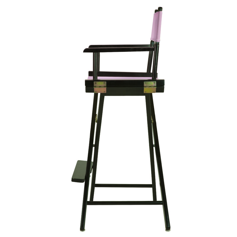 30" Folding Director Chair with Canvas, Black, Pink