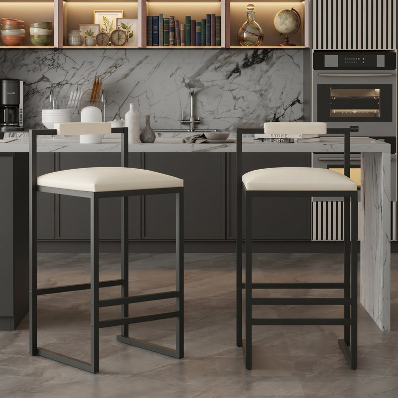 Tabouret de bar en faux cuir l 16,53 po x P 15,35 po x H 31,69 po Axton