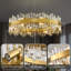 Luminaire suspendu tambour cylindrique moderne en cristal doré à intensité variable 24 "/ 32" / 40 "-775149806-775149807
