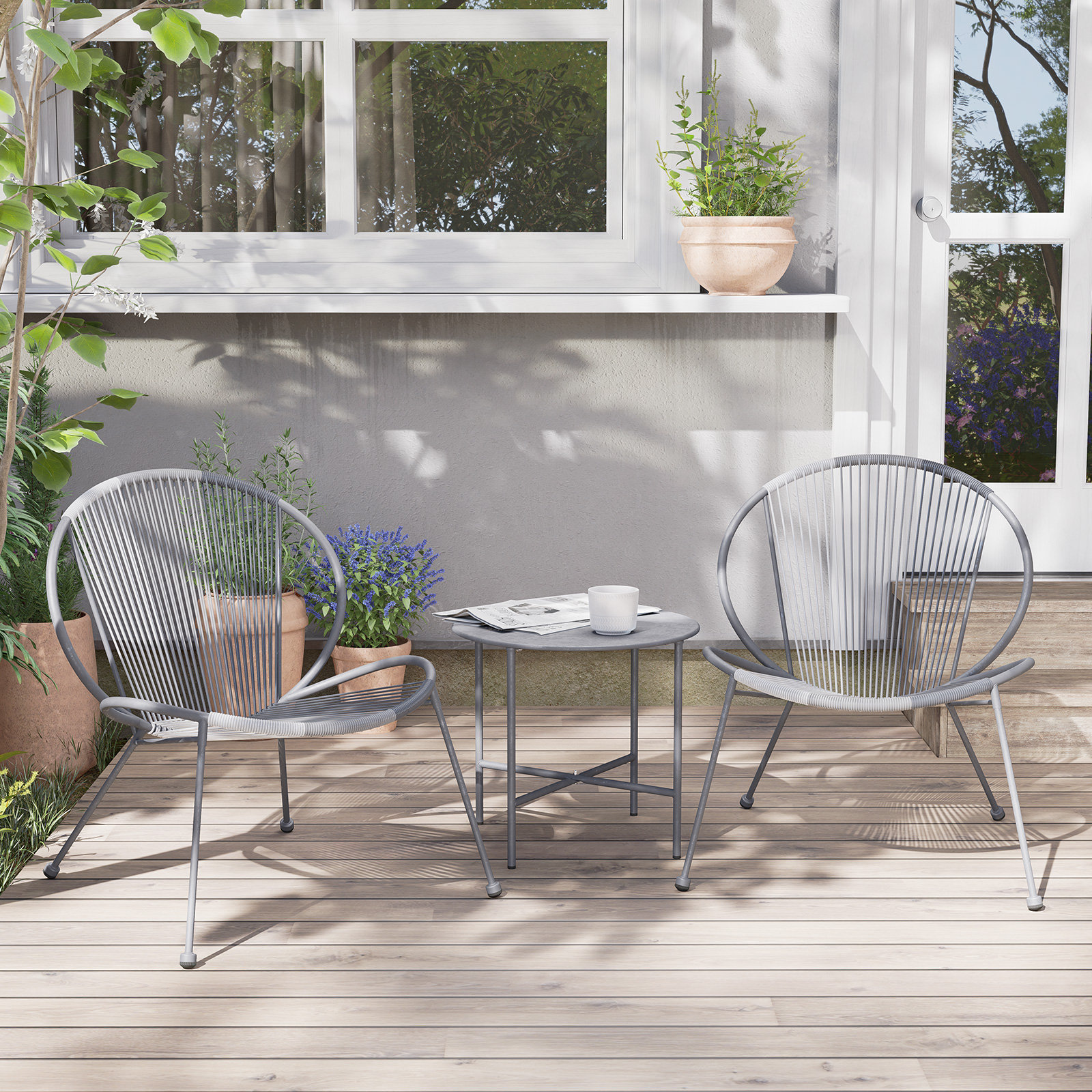Halcott 2 - Person Patio Conversation Set, Gray