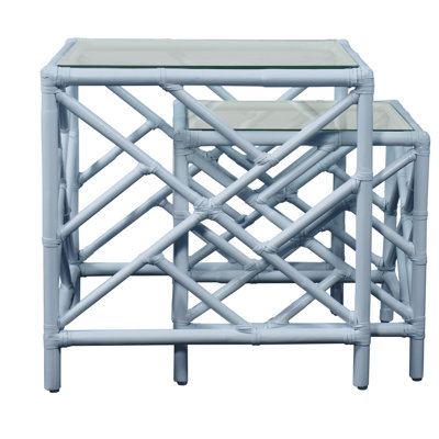 Chippendale Glass Top Nesting Tables