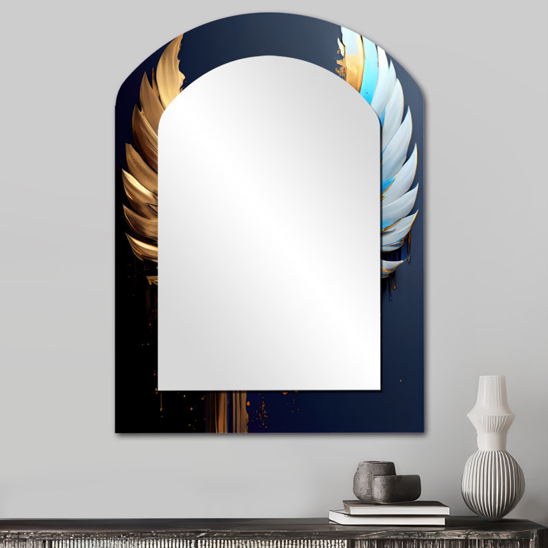 «Blue» et «Angel Wings VI» - miroir décoratif en forme d'ange en forme d'ange, 34 po x 25 po
