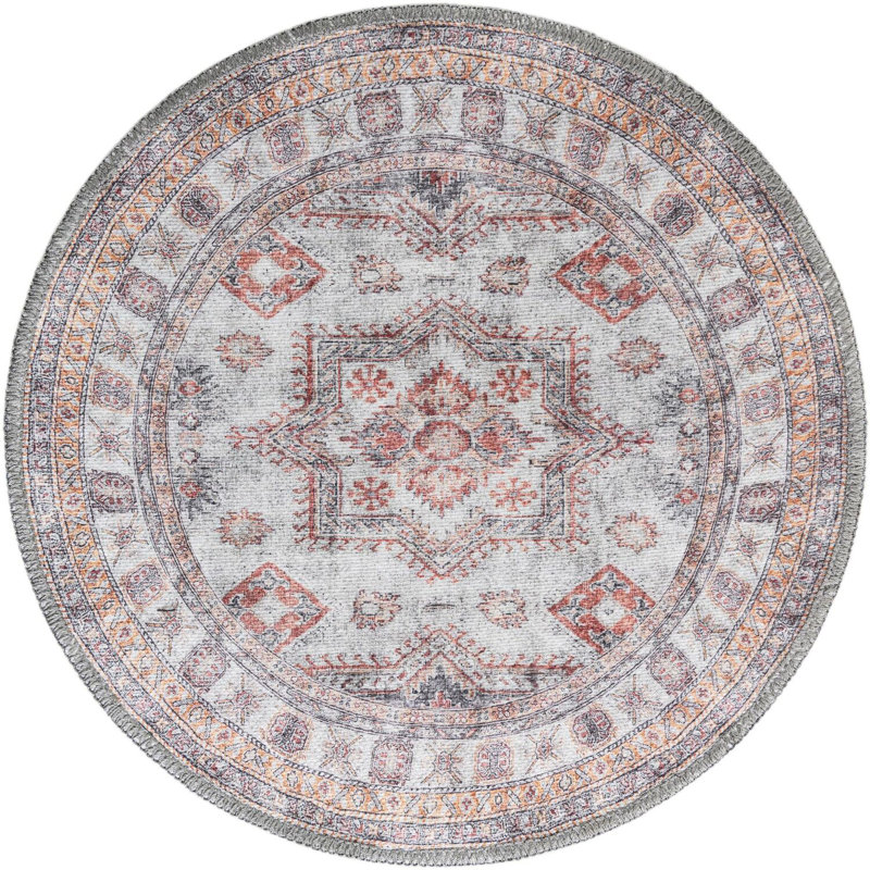 Tapis ivoire Aucun, Rond 2 pi