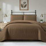 Microfiber Quilt Bedding Set, 3 Piece Soft Lightweight Coverlet For All Season