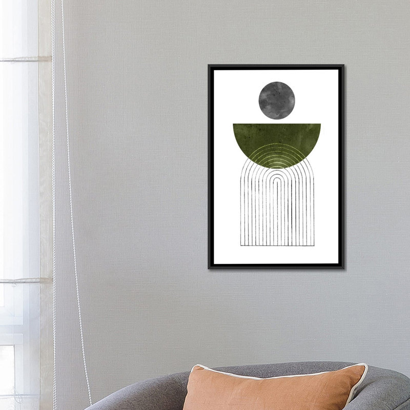 «Mid Century Shapes» par Whales Way - impression d'art graphique, H 26 po x l 18 po x 1,5 po, Toile avec cadre noir