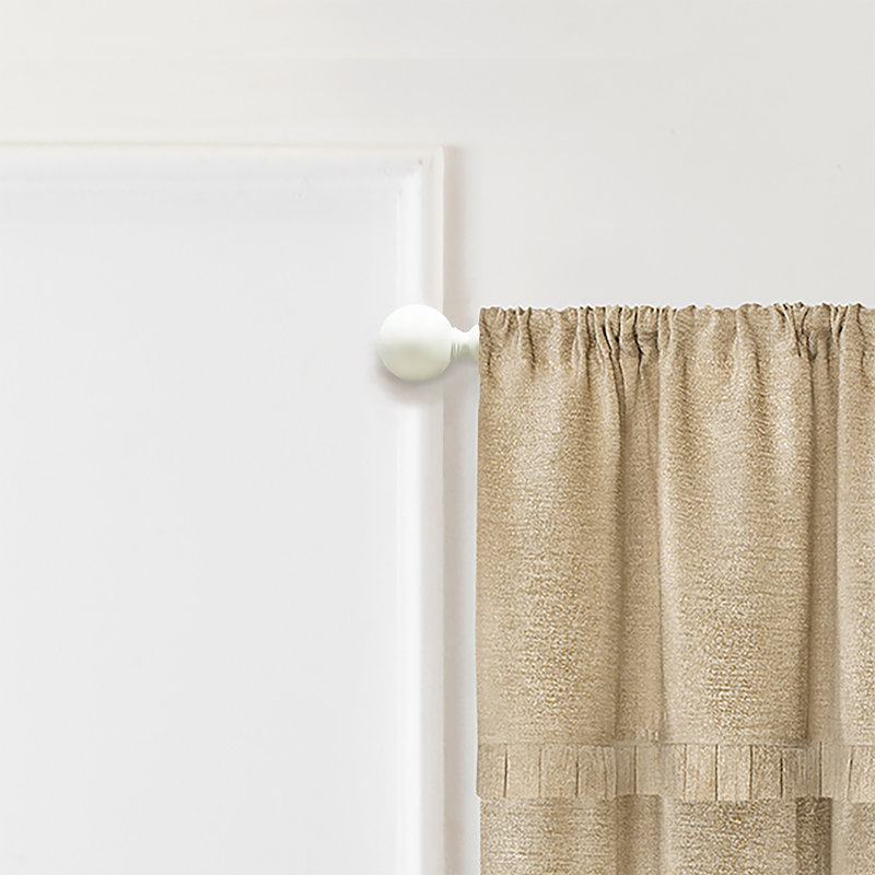 Antique White Adjustable Decorative Rod with Finials, 28-48 Inches