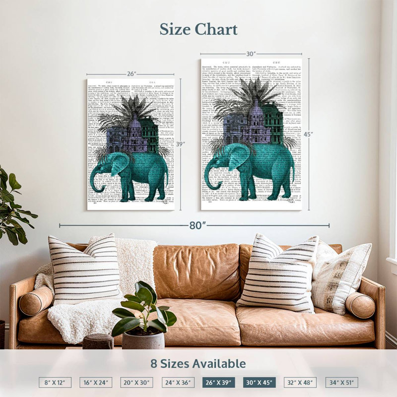 Brampt Elephant And Citadel I, 39" H x 26" W