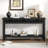 U_Style 60'' Fir Veneer Entryway Table With Honeycombpatterned Fronts,Modern Stylish Console Table With 3 Drawers And Solid Fir Legs,Suitable For Living Room,Entryway, Hallway, Study, Foyer-124922100