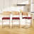 Bar Stool, Set of 1, 26.2" Height Counter Stool, Natural Rattan Back with Thick Padded Seat & Metal Legs – Mid-Century Modern, Red-1406714044
