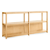 Open Plan Solid Wood Etagere Bookcase
