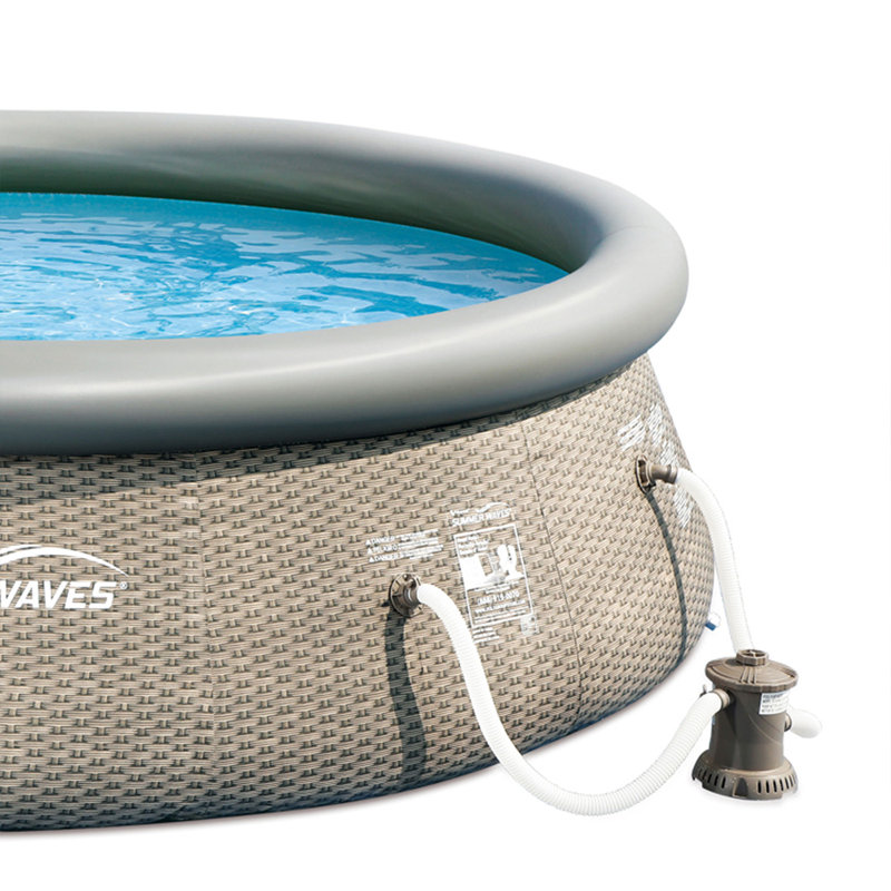 Summer Waves Round Inflatable Pool 36 H x 144 W x 144 L , with Pump Included