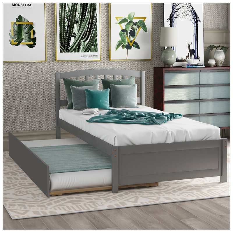 Lit pour chambre à coucher, gris