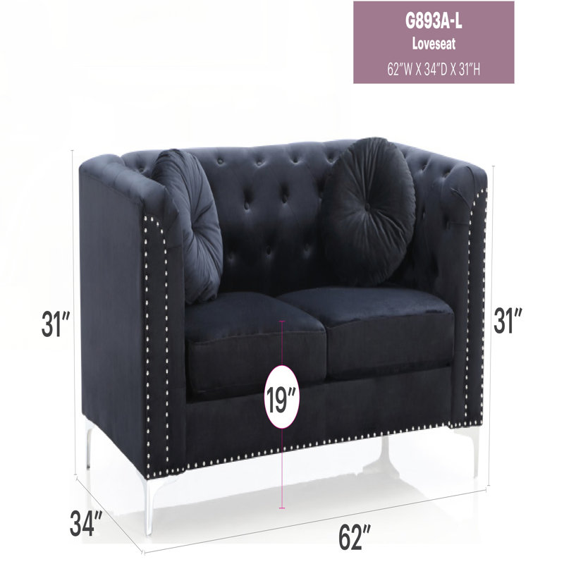 Causeuse Sleek, Noir