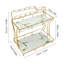 Organisateur de comptoir de salle de bain à 2 niveaux Nesper avec plateaux en verre pour évier de cuisine, coin café-bar-1806861658
