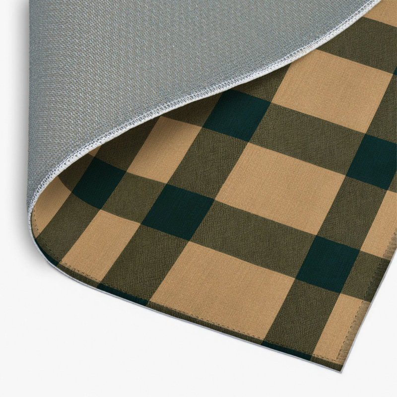 Tapis d'intérieur et d'extérieur à carreaux brun, Rectangle 4pi x 6 pi