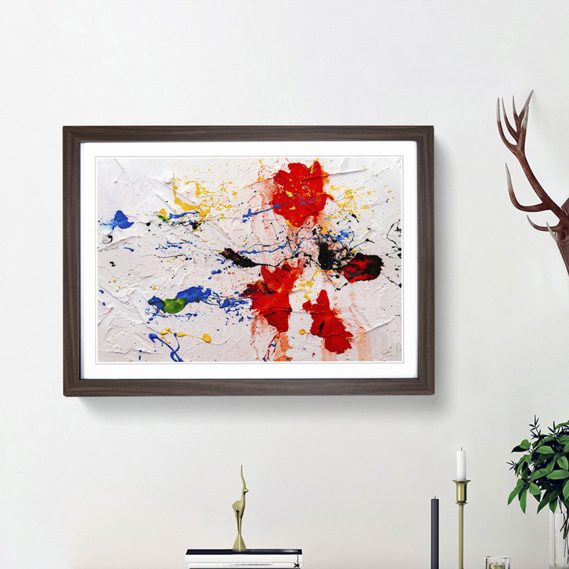 Abstract Art Painting Vol.452 by S.Johnson - Framed Print, Walnut Framed, 36cm H x 48cm W x 2cm D