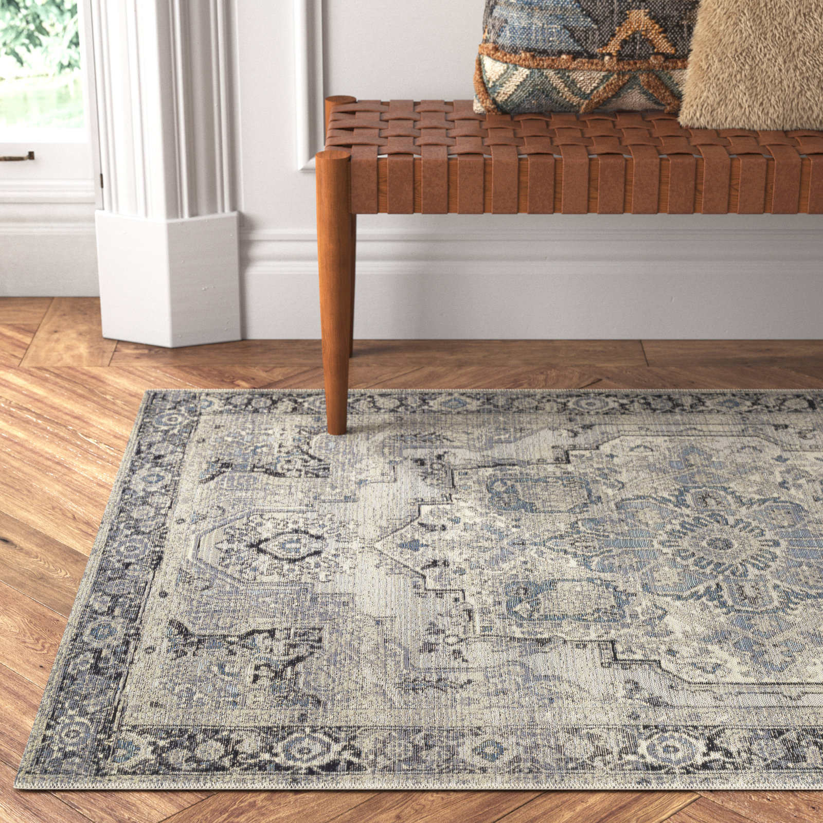 Cusack Oriental Outdoor Rug, Rectangle 3'11" x 5'11"