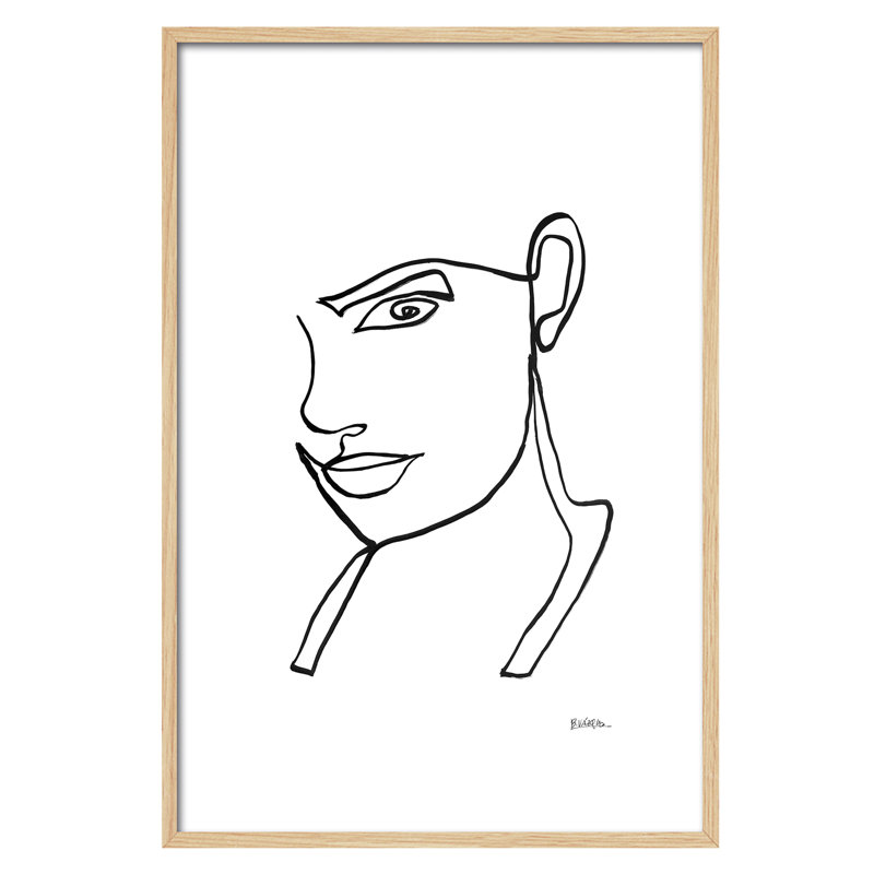 Design Mujer Retrato I by Bruno Vázquez - Single Picture Frame Painting, 45cm H x 30cm W x 3cm D