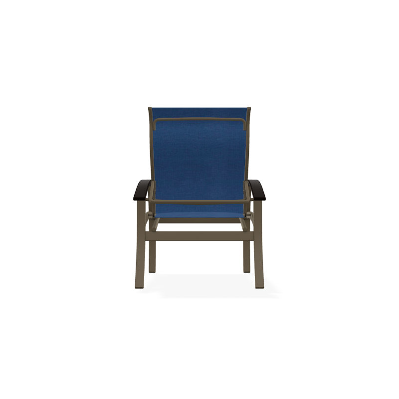 Chaise de patio Askar, Bois de plage texturé, Cobalt 35D Sunbrella®, Noir